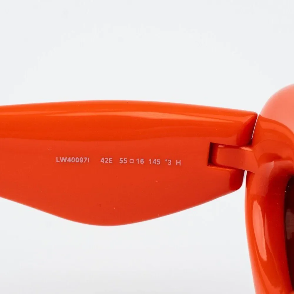 Loewe INFLATED Men Sunglasses Orange Brown Cat Eye LW40097I 42E NEW AUTHENTIC